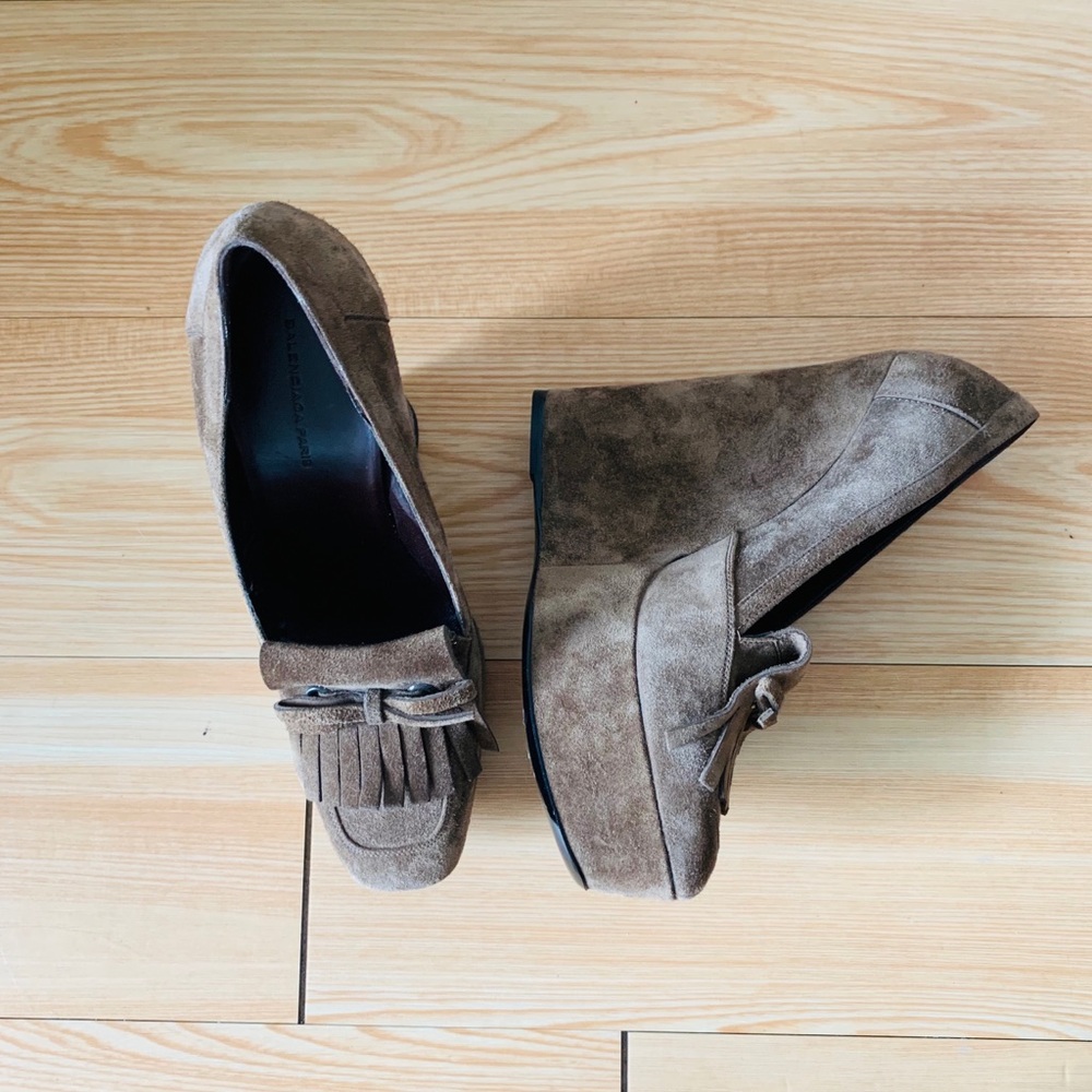 Balenciaga Suede Mule Heels